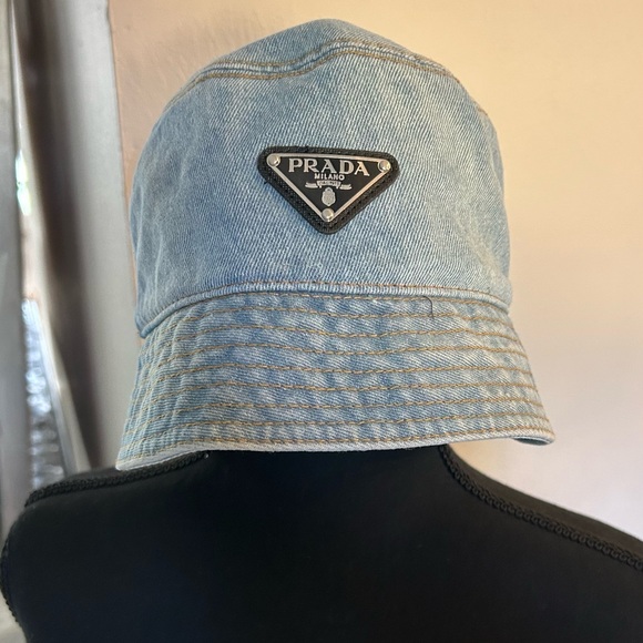 Prada Accessories - Prada Light Blue Denim Bucket Hat